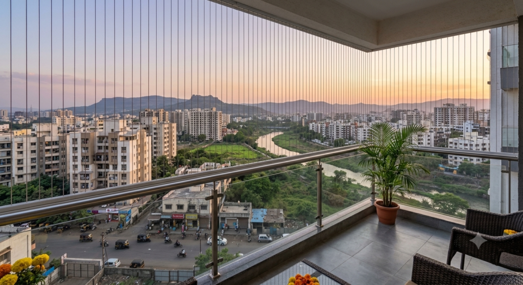 Modern Invisible Grill for Balcony: Enhance Safety Without Blocking the View